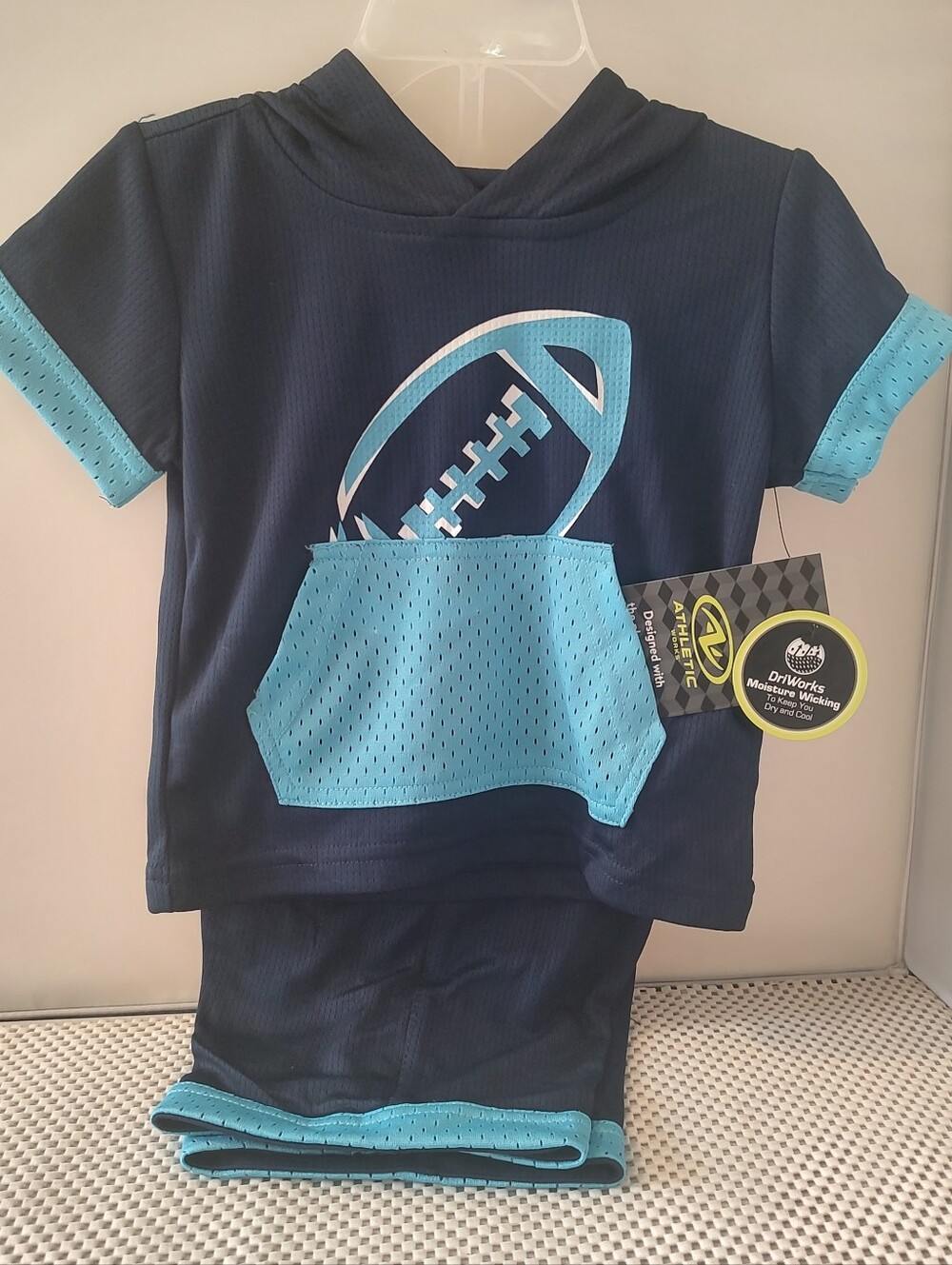 Boys 12 Months Top and Shorts Blue NWT Athletic Works Football